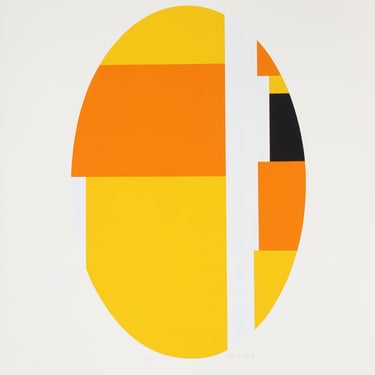 Series 7 Yellow Geometric Abstract by Ilya Bolotowsky Silkscreen ca 1970 