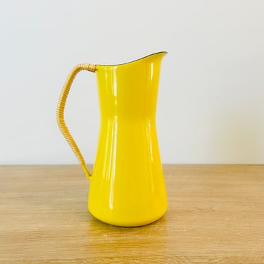 Vintage Mid Century Modern Yellow Enamelware Dansk Kobenstyle Small 8 inch Pitcher by Jens Quistgaard JHQ 