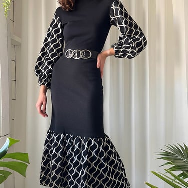60s Rudi Gernreich Maxi Dress | S-M
