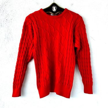 Vintage Valentino Red Sweater 90s 1990s Slouchy Knit Top Shirt 