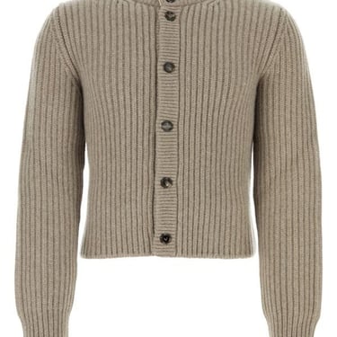 Bottega Veneta Men Dove Grey Wool Blend Cardigan