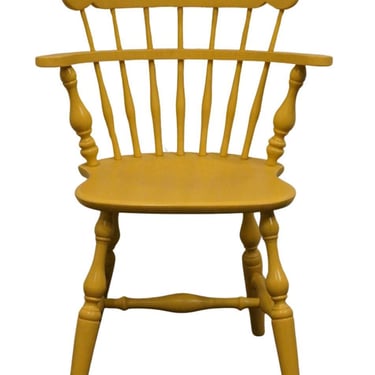 ETHAN ALLEN Decorated Heirloom Maple Comb Back Accent Vanity Chair 14-6040 - 411 Daffodil Yellow 