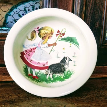 Nursery Rhyme China Bowl~Vintage Kelston of New Zealand Ceramic Bowl~Little Bo Beep Bowl~Child Dish~JewelsandMetals. 