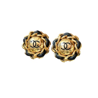 Chanel Gold Logo Jumbo Clip Earring