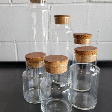Mid Century Apothecary Corked Jar Collection