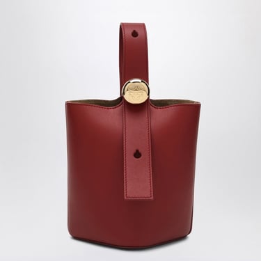 Loewe Red Calfskin Pebble Bucket Small Bag Women