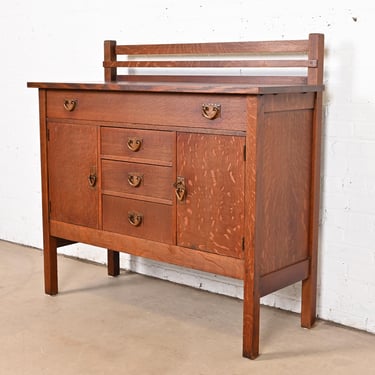 Gustav Stickley Mission Oak Arts & Crafts Sideboard, Circa 1900