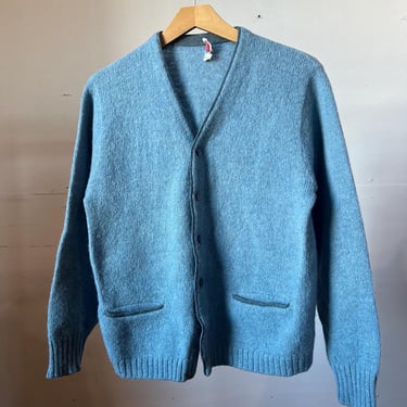 Small Med, Vintage 1950s 1960s McGregor Blue Cardigan Sweater, S3 