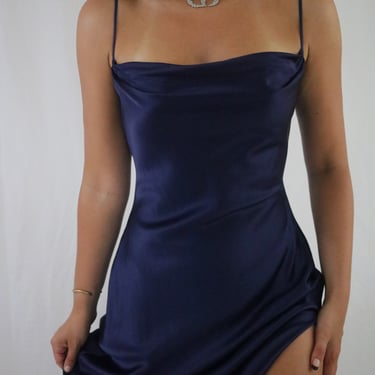 Vintage Victoria’s Secret Deep Sapphire Silk Long Slip Dress - XS 