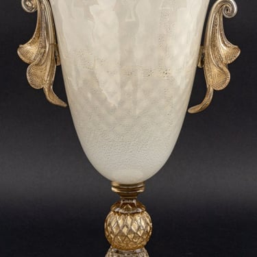 Gabbiani Venezia Murano Gold-Flecked Glass Vase