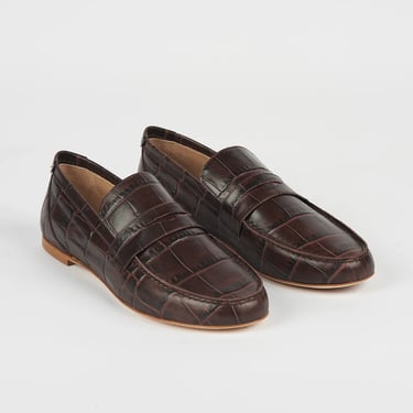 Penny Loafer in Brown Croc