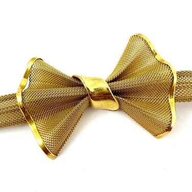 80s Givenchy Gold Mesh Bow Bracelet