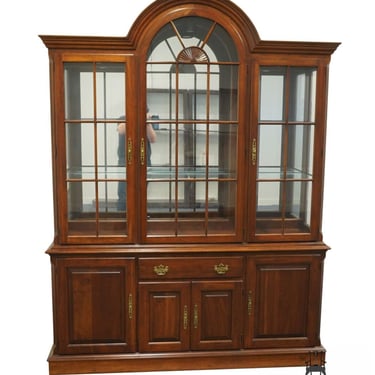 PENNSYLVANIA HOUSE Solid Cherry Traditional Style 66" Lighted Display Bonnet Top China Cabinet 