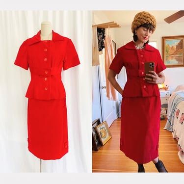 1950’s Small Whale Corduroy Skirt Suit 