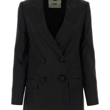 Fendi Women Embroidered Satin Blazer