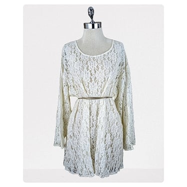 vintage 90's lace tunic mini dress (Size: M)