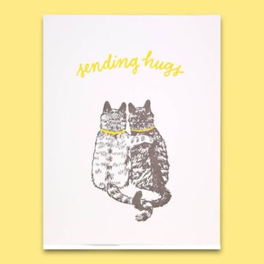 Cat Hugs Sympathy Greeting Card