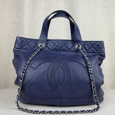 Chanel Large Blue Triana Lambskin Tote