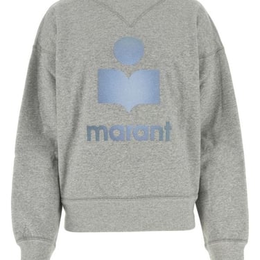 Isabel Marant Etoile Woman Melange Grey Cotton Blend Moby Sweatshirt