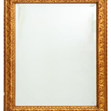 Baroque Style Carved Giltwood Beveled Mirror