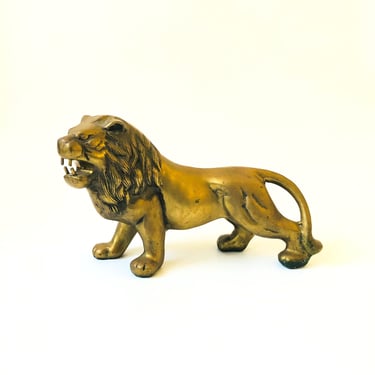 Large Vintage Brass Lion 