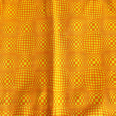 Vintage 1960s MID Century Modern Op Art Panton Geometri Fabric Orange Yellow Gourmet Electric Hot Plate Cosy Runner Haz Heating Products 