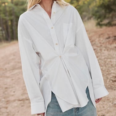 MAMÈNE Phoebe Poplin  Wrap Shirt - Ivory