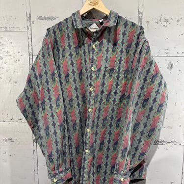 Vintage Aztec Geometric Gramicci Rock Climbing Button up Shirt Mens XL 