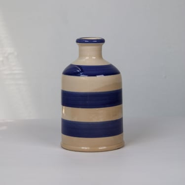 Noemi Italian Blue and White Striped Vase