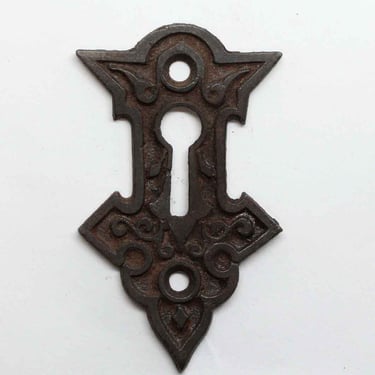 Cast Iron Victorian Antique Keyhole Plate
