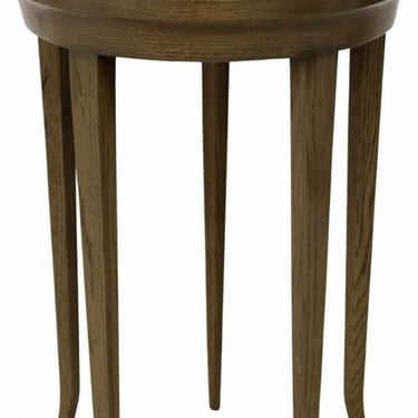 Vintage Five Legged Painted Wood Wicker Side Table 
