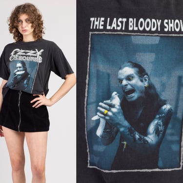 Vintage 1992 Ozzy Osbourne The Last Bloody Shows T Shirt - Men's Medium, Women's Large | Rare 90s Black Sabbath Black Graphic Music Tee 