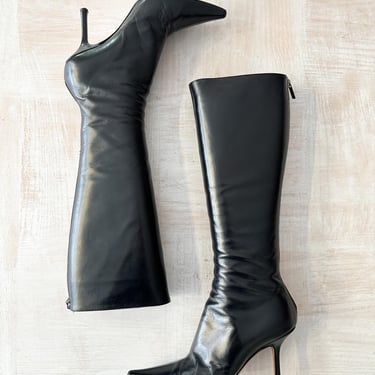 Late 1990s Jimmy Choo Stiletto High Shaft Boots 