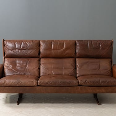 George Thams Brown Leather Sofa