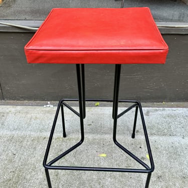 Square Iron Stool by Frederick Weinberg