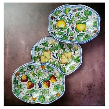 Italian Pottery Art - IMA Ceramiche Artistiche Wall Plates - Made in Italy - 3pcs 