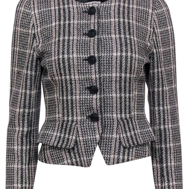 Giorgio Armani - Black & Pink Tweed Blazer w/ Covered Buttons Sz 4