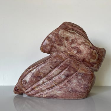 80's John Suazo Pink Alabaster Sculpture 