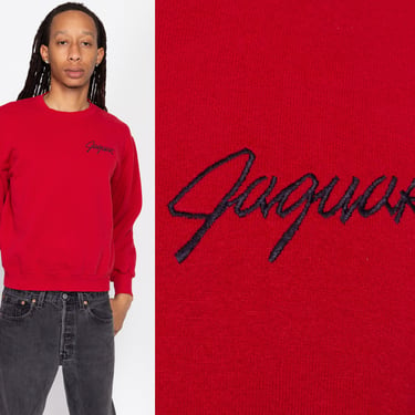 Medium 90s Jaguar Red Sweatshirt | Vintage Car Brand Graphic Pullover 