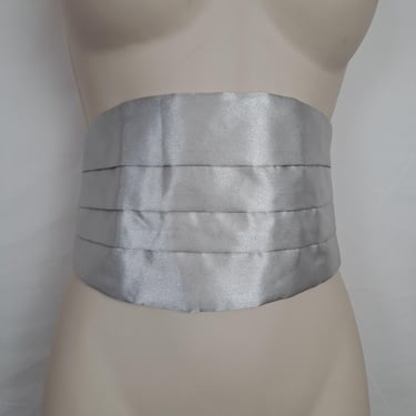 Vintage 90s Silver Cummerbund 