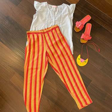 Pink and Yellow Striped Pants