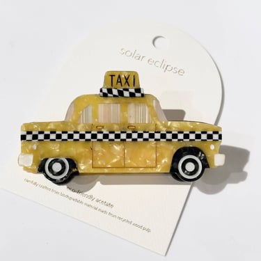 Hand-painted Yellow Taxi Cab Claw Hair Clip | Eco-Friendly