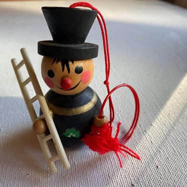 Vintage Steinbach Chimney Sweep Ornament, Christmas Ornament, Chimney Sweeper, Holding Ladder, Western Germany 