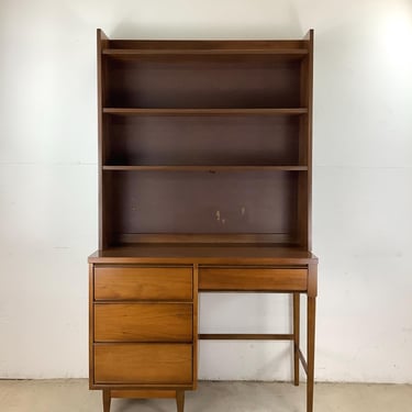 Mid-Century Desk With Bookcase Topper 