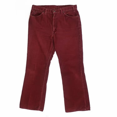 Levis corduroy pants / Levis 517 / 1970s Levis 517 corduroy bootcut brown red cowboy western pants 36 