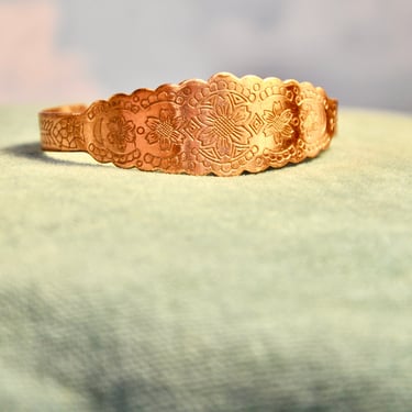 Native American Solid Copper Cuff Bracelet 1950s Mint Condition Collectible, Signed Real Copper Adjustable Gift for Her Southwestern 