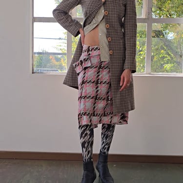 Marni Abstract Plaid Silky Skirt (M)