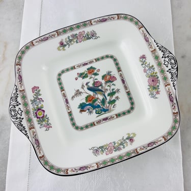Vintage Wedgwood Kutani Crane Cake Plate, Handled Ironstone, Dessert Plate, Made in England, circa 1970s, chinoiserie, gift 