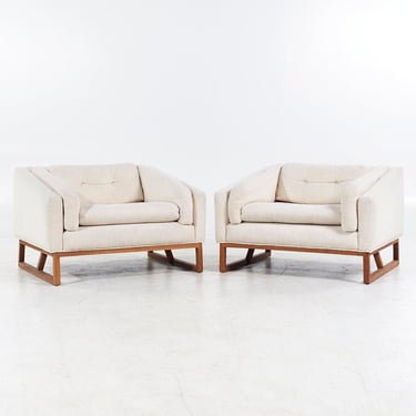 Adrian Pearsall for Craft Associates Mid Century Lounge Chairs - Pair - mcm 