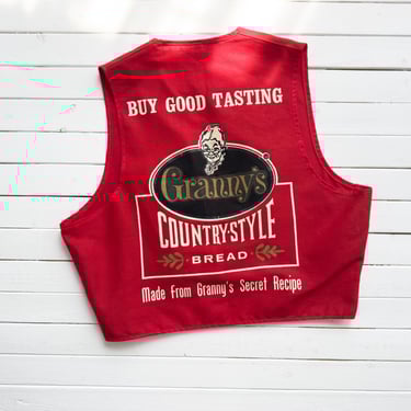 vintage Granny's Country Style Bread 60s 70s rare red novelty vest 